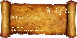 Mohay Éva névjegykártya