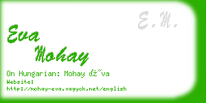 eva mohay business card